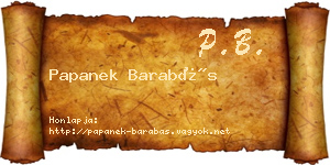 Papanek Barabás névjegykártya